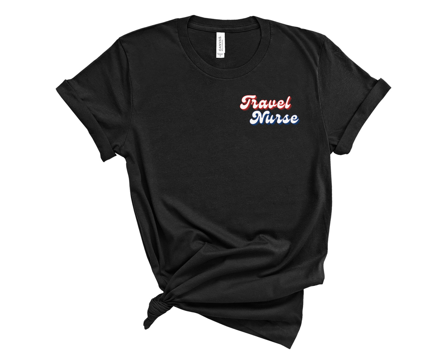 Retro Travel Nurse Shirt (Small Design)