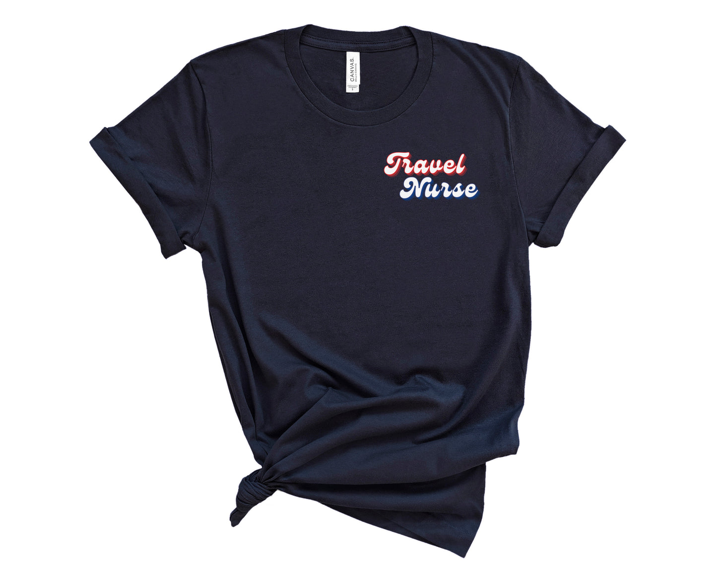 Retro Travel Nurse Shirt (Small Design)